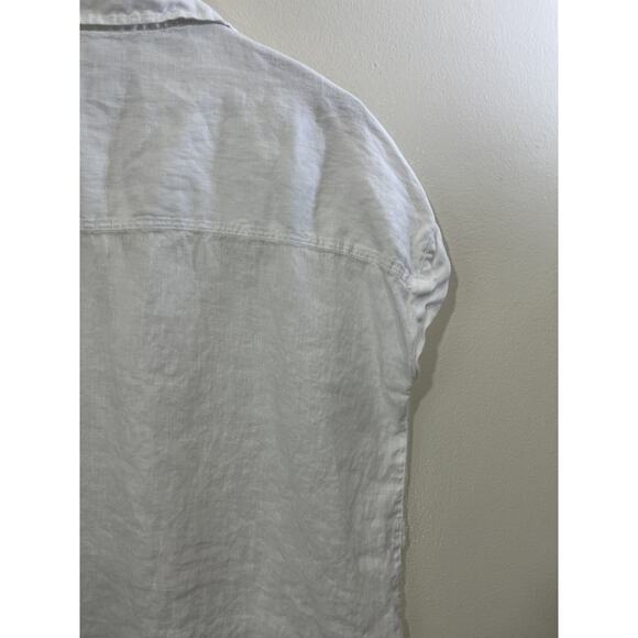 Linen Button Up Top M Minimalist Coastal Resort Palm Rustic Boxy Lagom Beach Air - Picture 9 of 14